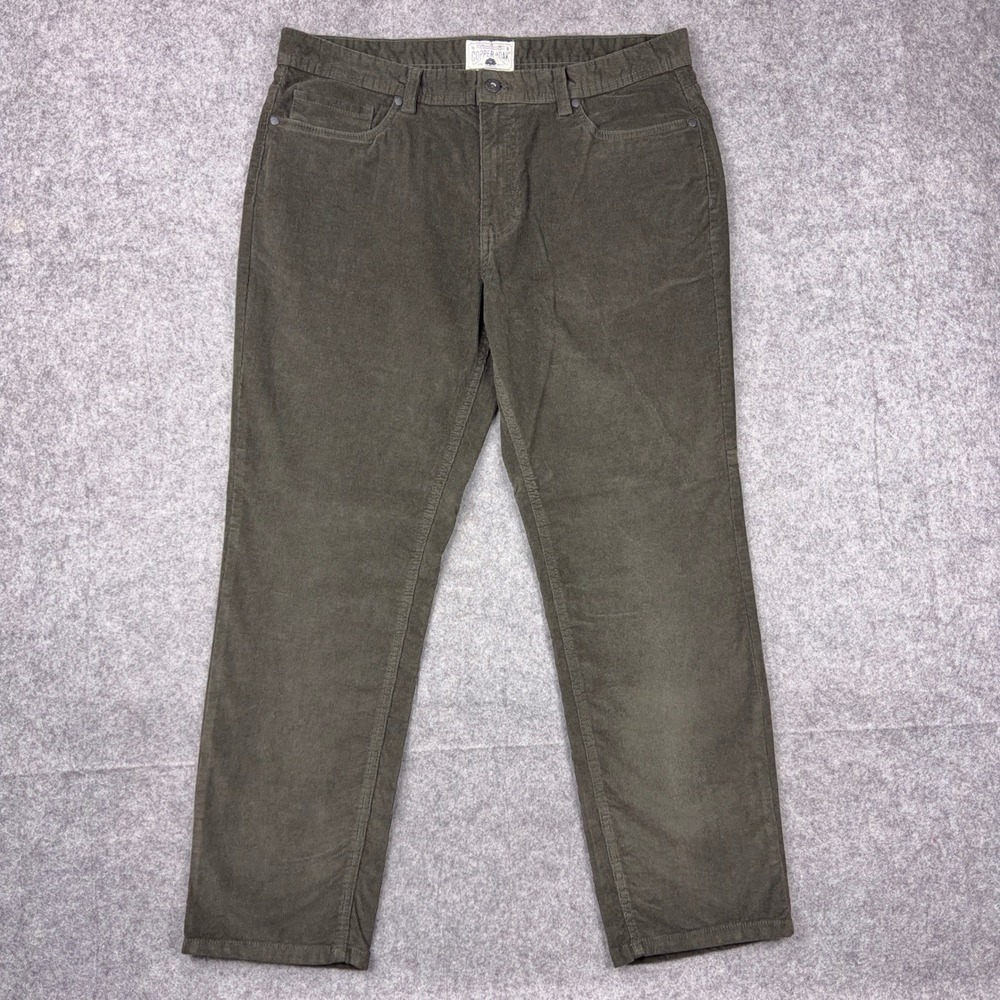 opper & Oak Corduroy Pants Mens 36x30 Olive Green Straight Leg Casual Cotton